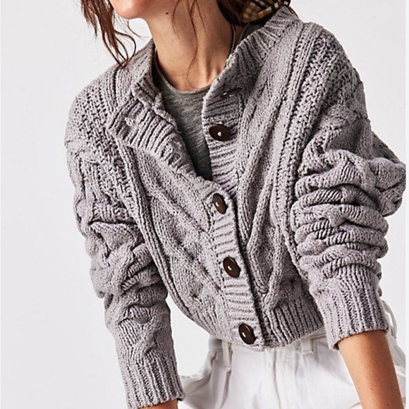 Free People Sweaters - Free People Bonfire Cable Knit Cardigan